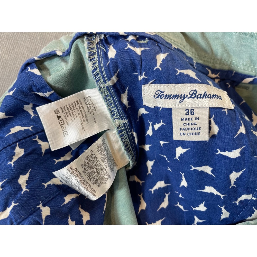 Tommy Bahama Boracay Cargo Shorts Mens 36 Green Cotton Tencel Stretch Marlin - Picture 3 of 10